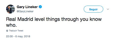 La frustración de Lineker con el gol de Cristiano en El Clásico