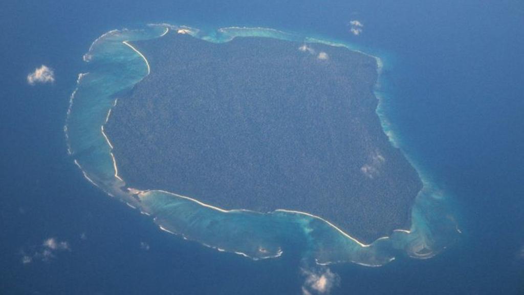 La isla de Sentinel del norte.