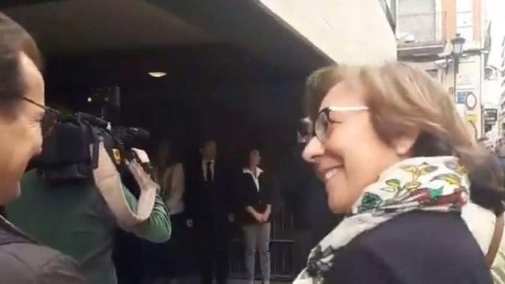 Carmen Martínez de Castro, en el momento de burlarse de los jubilados.