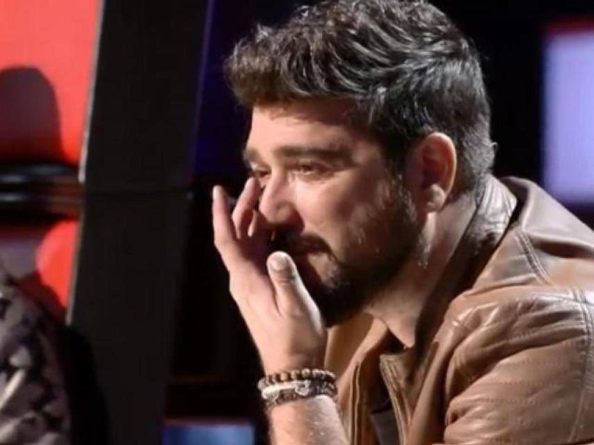 Antonio Orozco emocionado en 'La Voz Kids'.