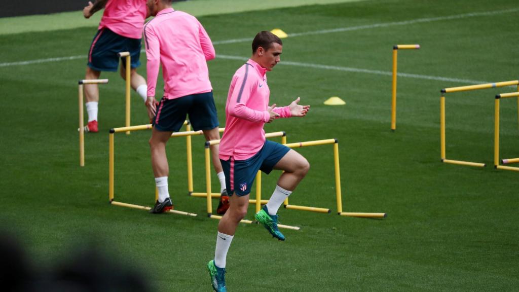 Griezmann, durante el entrenamiento.