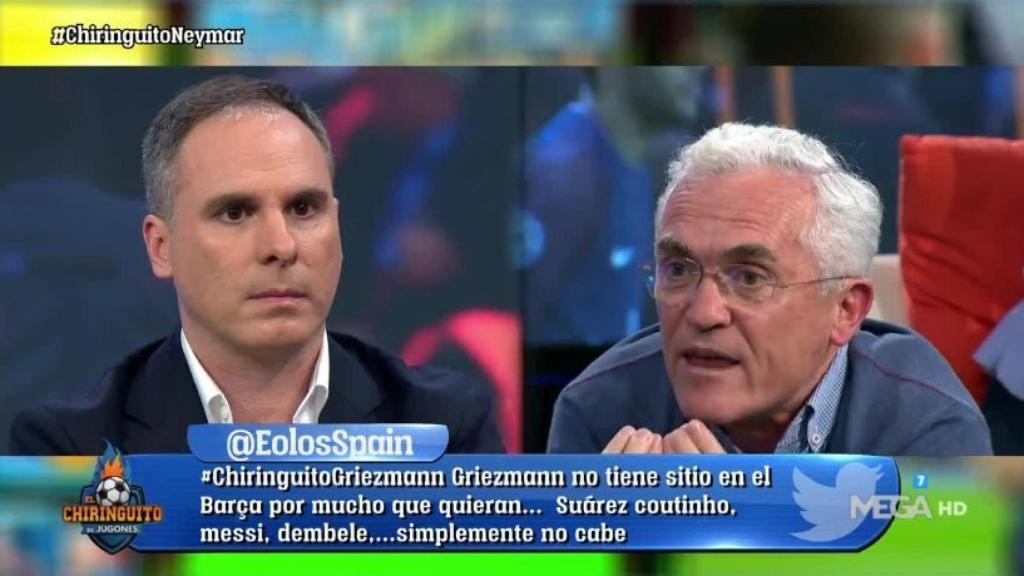 Paco García Caridad en El Chiringuito. Foto: Twitter (@ElChiringuitotv).