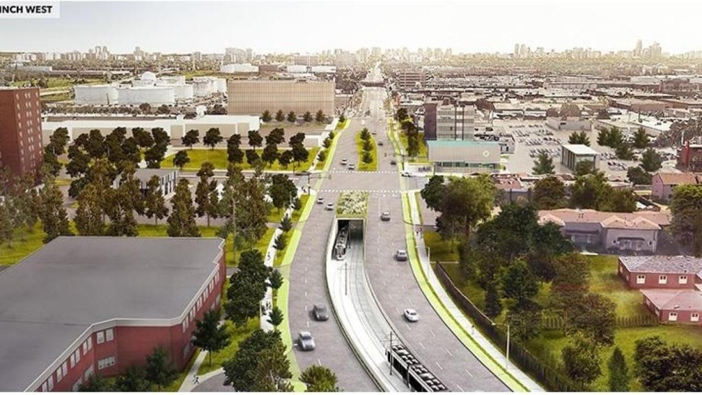 Infografía de la futura línea de metro ligero en Toronto, que será construida por ACS.