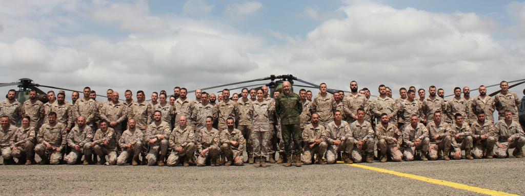 Acto de despedida en la base de Almagro.