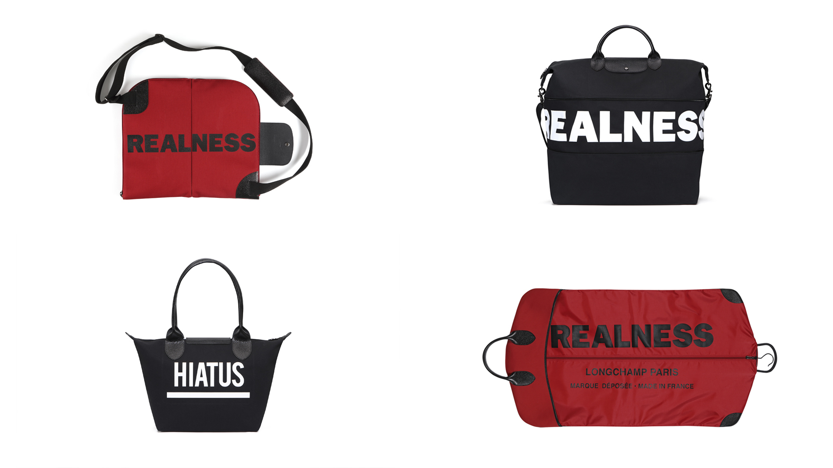 Distintos modelos de la colección cápsula de Oliver para Longchamp.