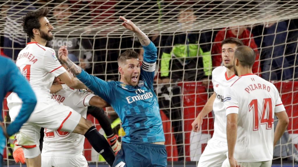 Sergio Ramos durante el Sevilla - Real Madrid de la temporada pasada.