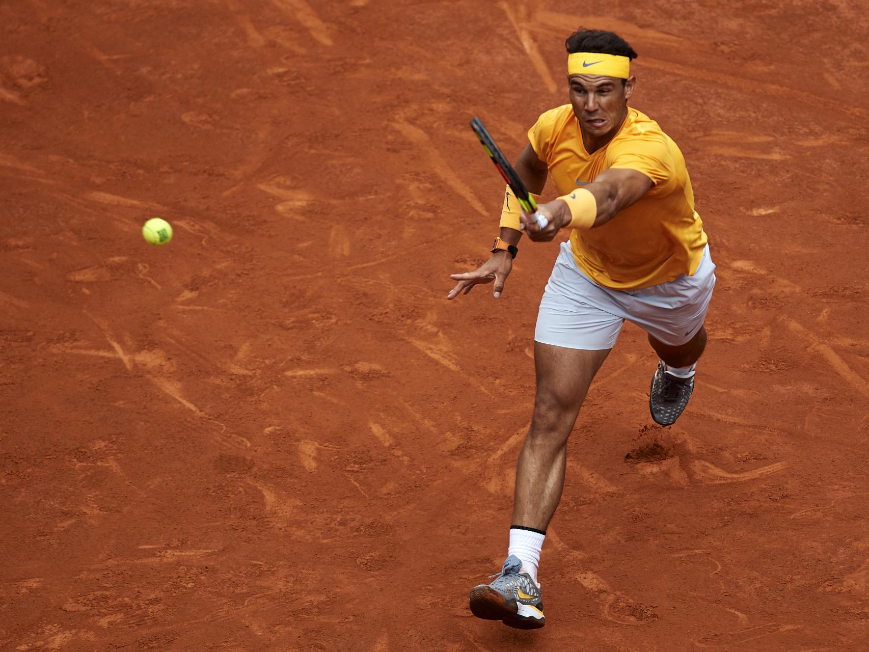 Nadal, durante el partido ante Monfils en Madrid.