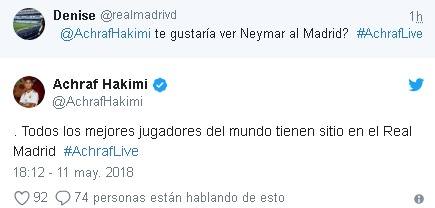 Achraf se moja sobre el futuro de Neymar