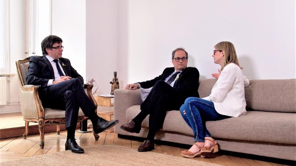 Puigdemont, reunido con Torra y Artadi.