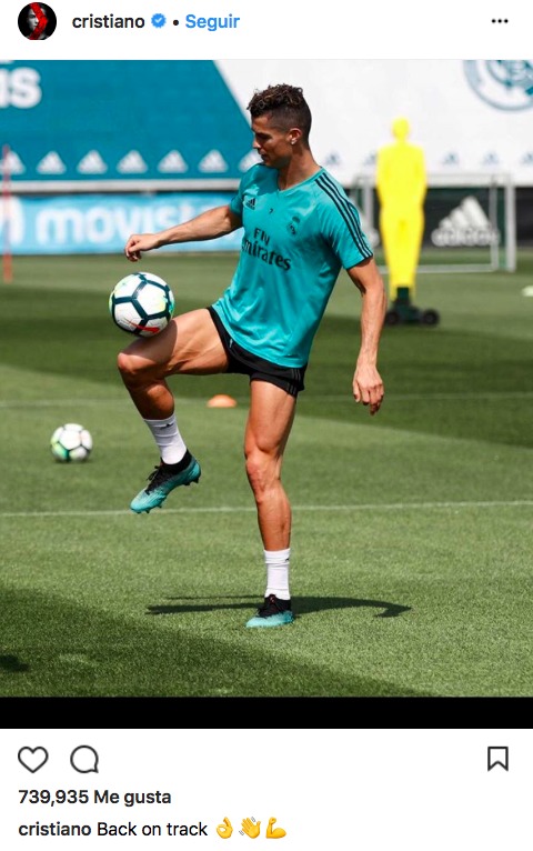 El mensaje de Cristiano tras su vuelta a los entrenamientos