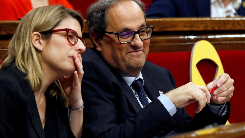 Quim Torra, junto a Elsa Artadi, que probablemente será su número dos en el Govern.