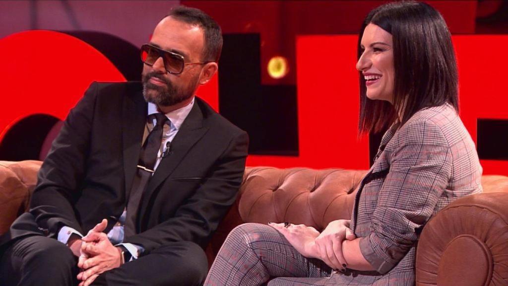 Risto y Laura Pausini durante el programa.