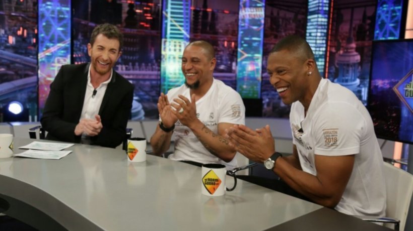 Roberto Carlos y Baptista se divirtieron en El Hormiguero hablando del Madrid