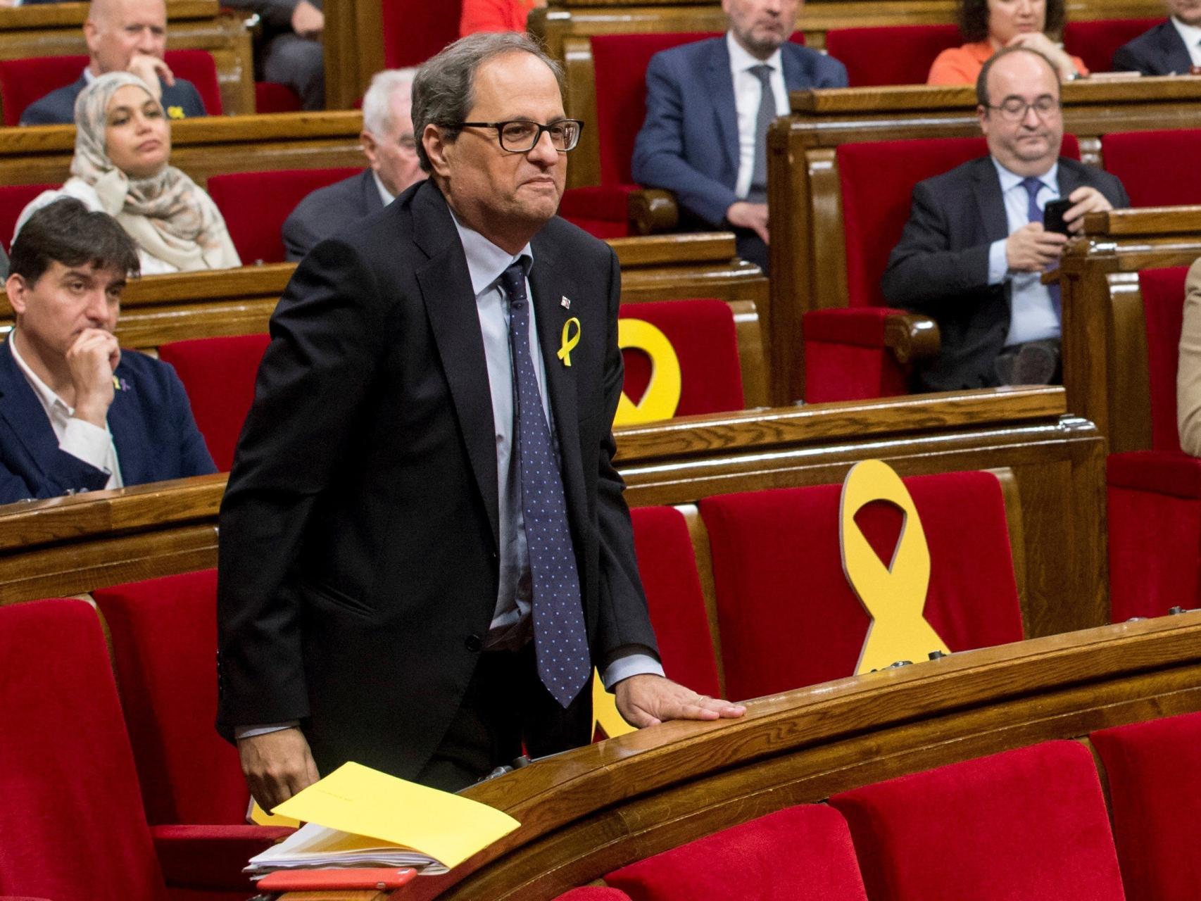Quim Torra en el Parlament.
