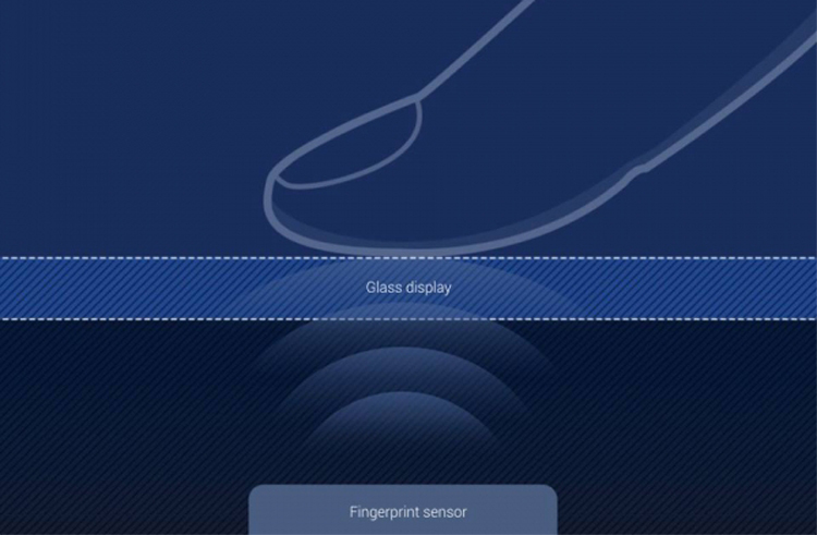 sensor de huellas bajo la pantalla