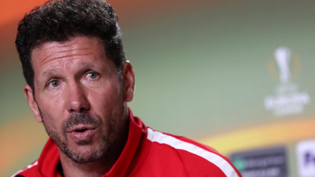 Simeone, en rueda de prensa.