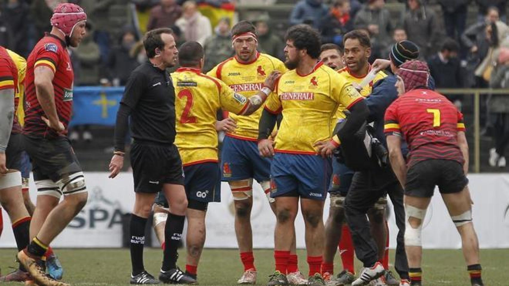 Los jugadores de la selección española de rugby.
