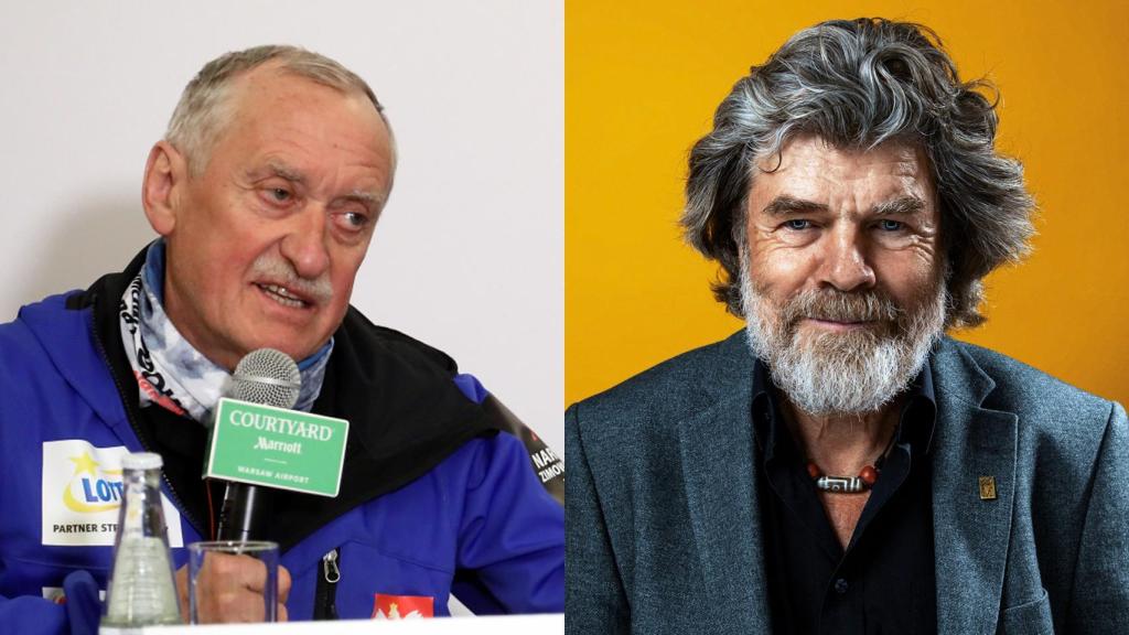 Los alpinistas Krzysztof Wielicki y Reinhold Messner en dos imágenes recientes.