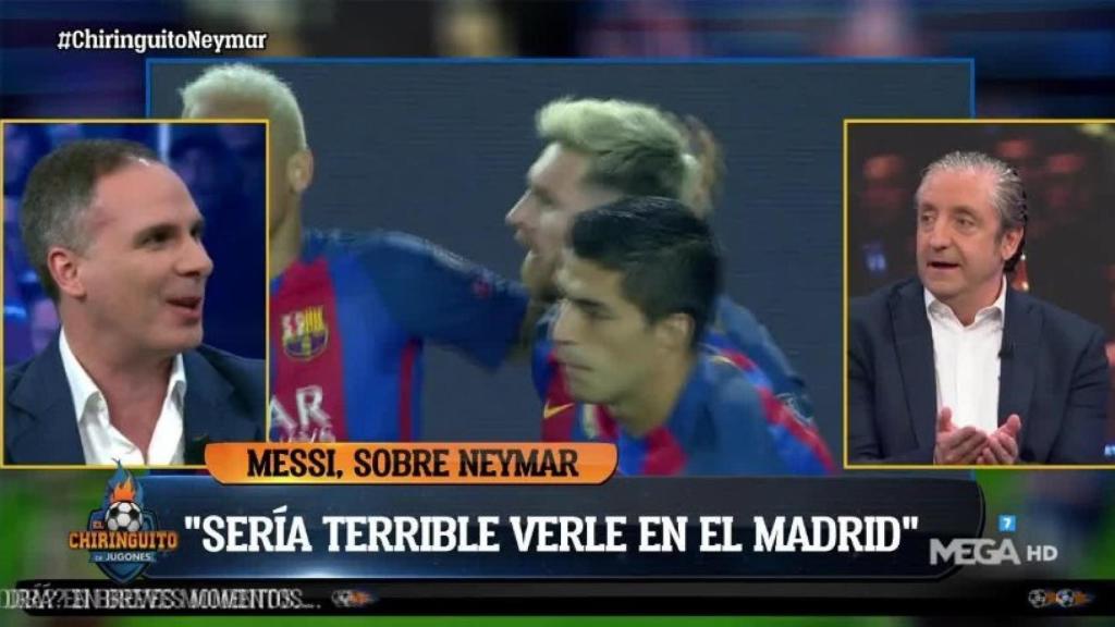 Manu Sainz en El Chiringuito. Foto: Twitter (@elchiringuitotv).