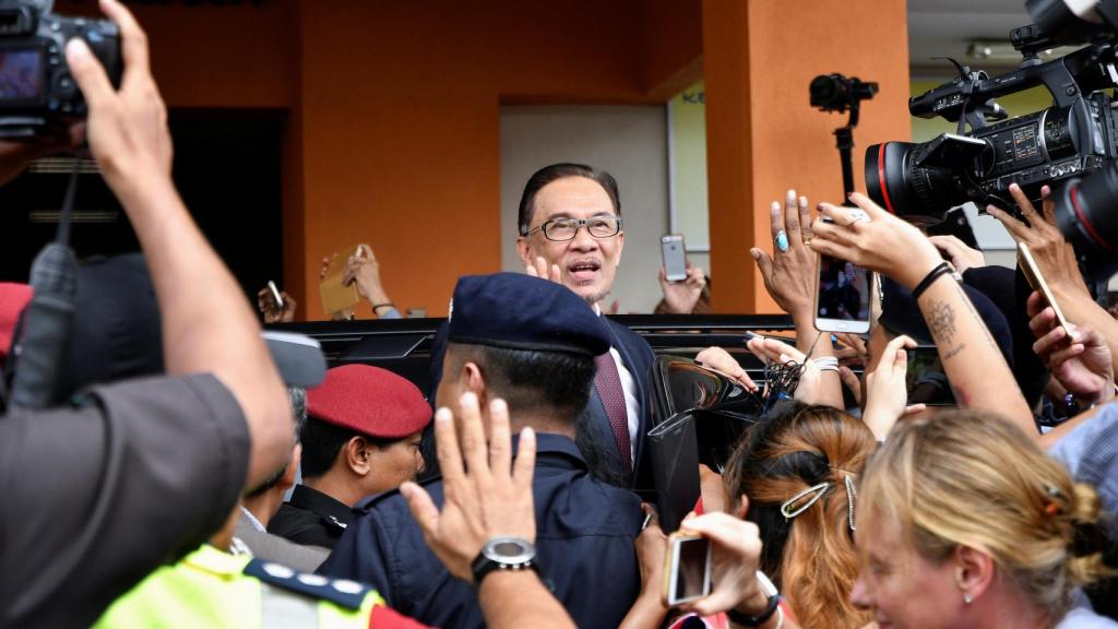 Anwar Ibrahim, en su puesta en libertad.