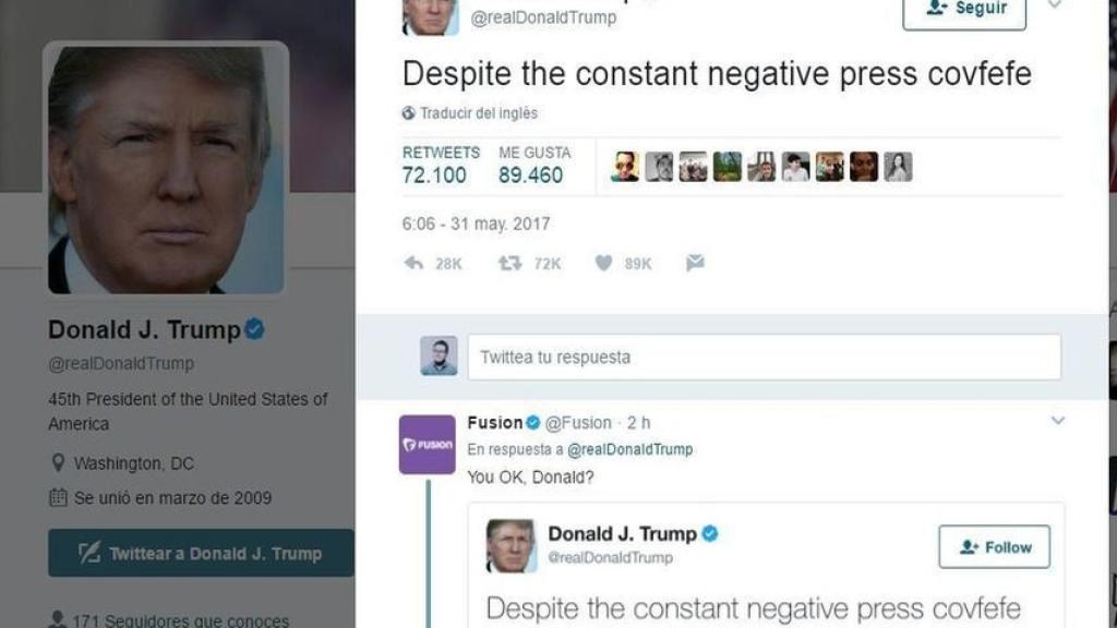 El tuit interrumpido de Donald Trump.