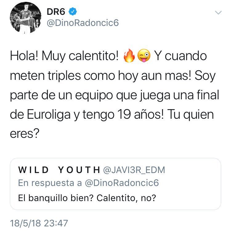 El zasca de Radoncic a un 'hater': 19 años y en una final de Euroliga, ¿tú quién eres?