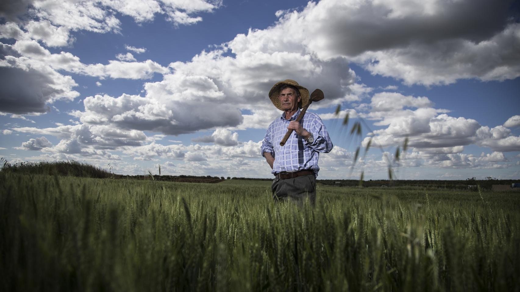 Robustiano García, labrador extremeño de 77 años, es fiel devoto de San Isidro. Foto Fernando Ruso