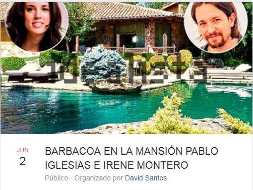 Convocatoria en Facebook de la barbacoa.