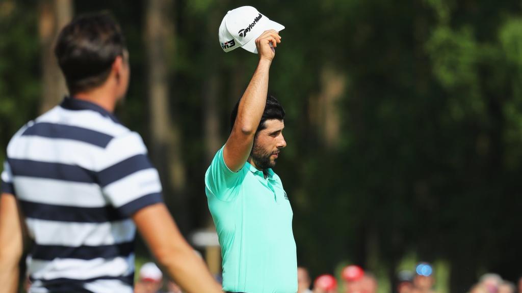 Adrián Otaegui celebró su segunda victoria en el European Tour.