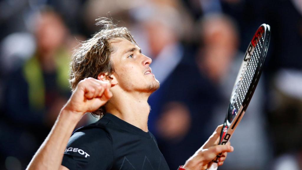 Zverev, celebrando su pase a la final de Roma.