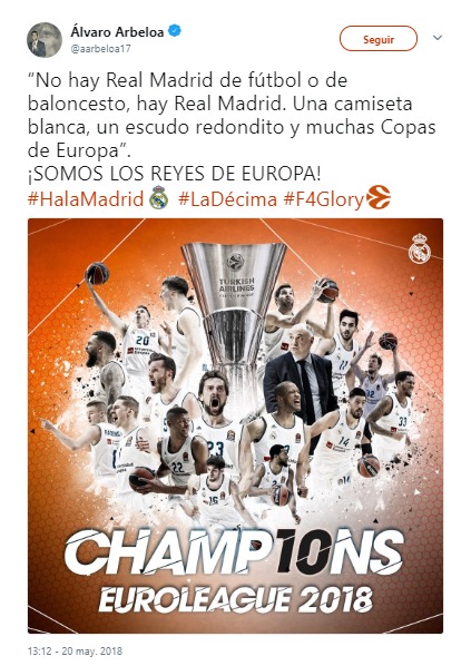 De Arbeloa a Guti: todas las felicitaciones tras La Décima