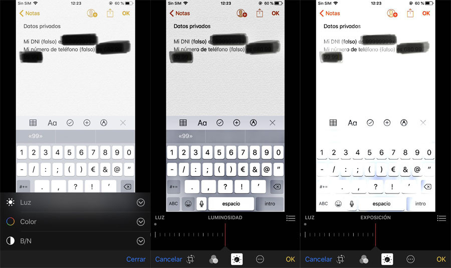 exposicion revelar datos tachados imagenes editadas ios