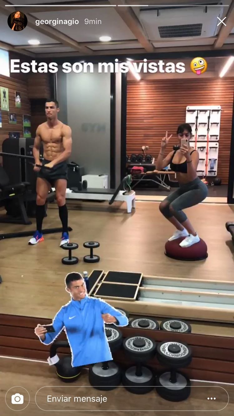 Georgina y Cristiano entrenan juntos