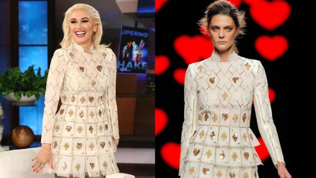 La cantante Gwen Stefani con un vestido de la diseñadora española.