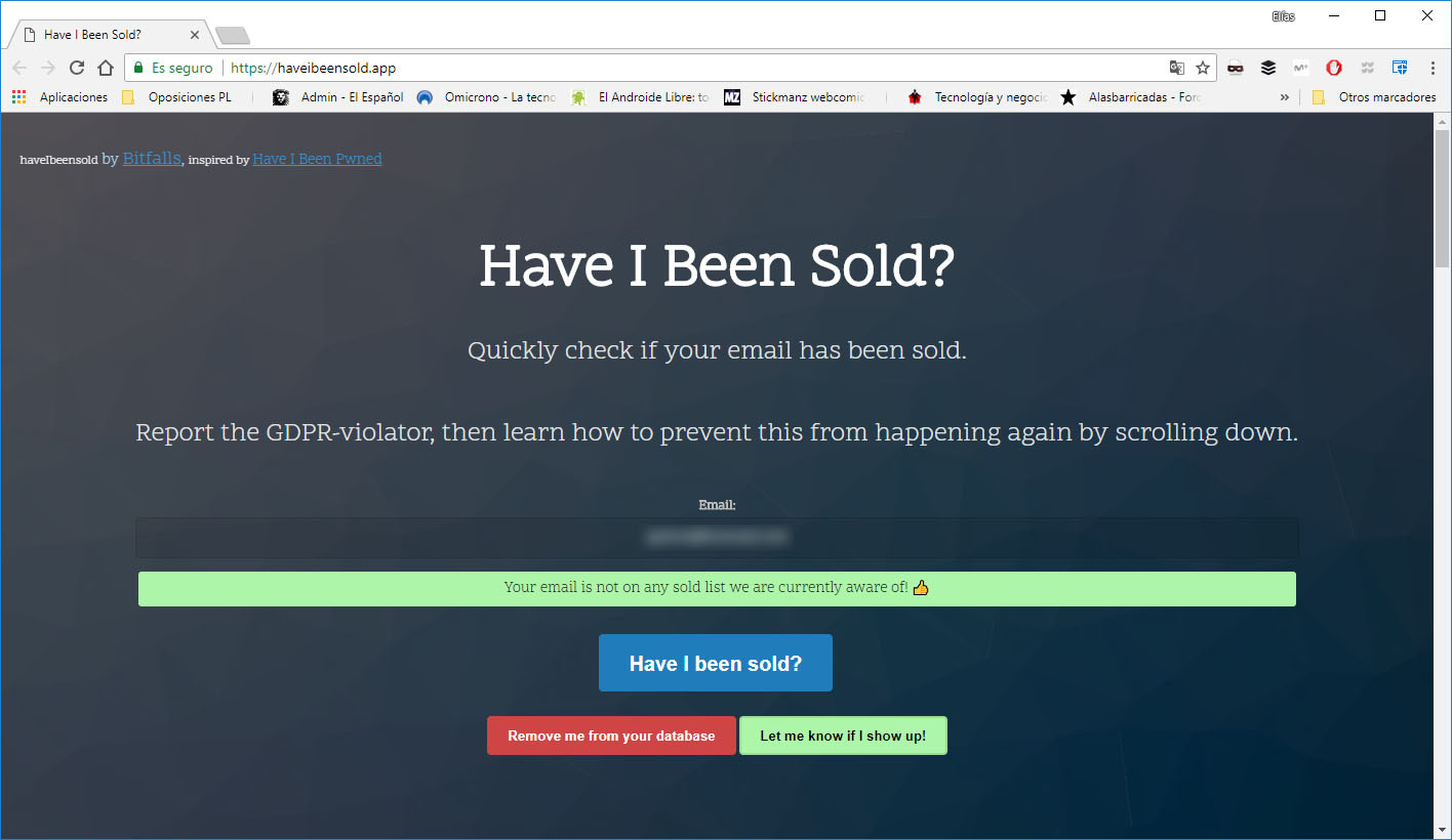 have i been sold web para comprar si nuestro correo electronico ha sido vendido