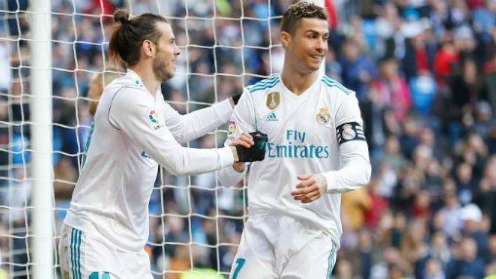 Cristiano y Bale celebran en el Santiago Bernabeú