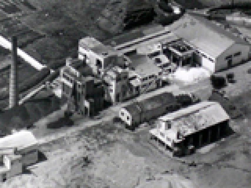 Panorámica de la primera fábrica de Saica.