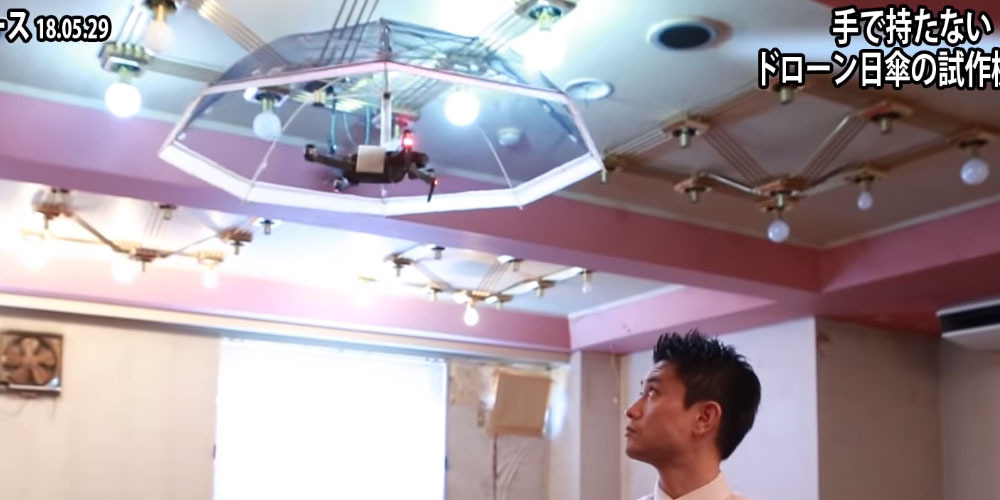 paraguas autonomo que vuela y te sigue para taparte de la lluvia