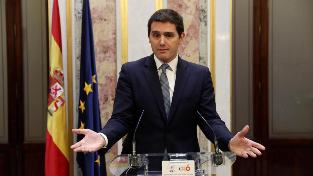 Albert Rivera, durante la rueda de prensa tras la moción de censura.