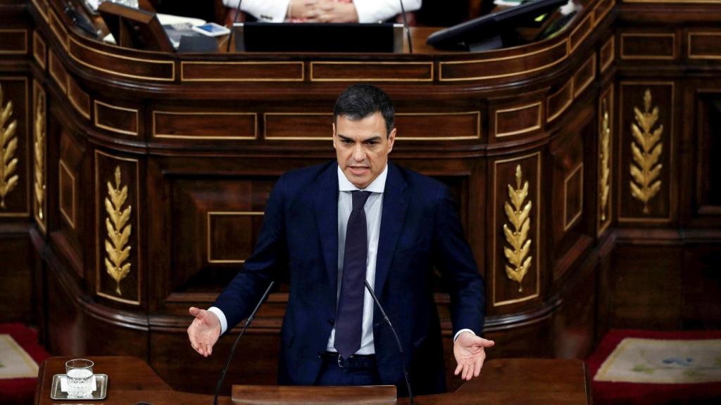 Pedro Sánchez, durante su intervención en la moción de censura.