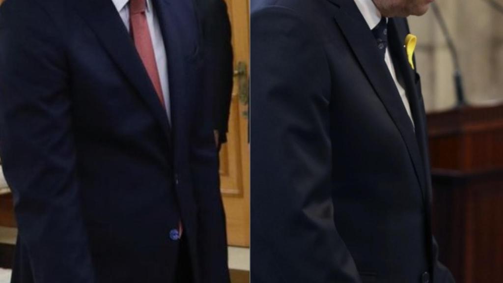 Sánchez, prometiendo su cargo, y Torra, en la toma de posesión de sus consellers.