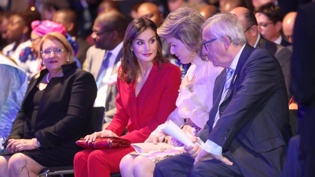 La reina Letizia y Matilde de Bélgica en Bruselas.