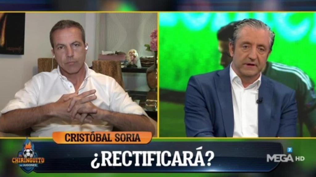 Cristobal Soria en El Chiringuito. Foto: Twitter (@elchiringuitotv)