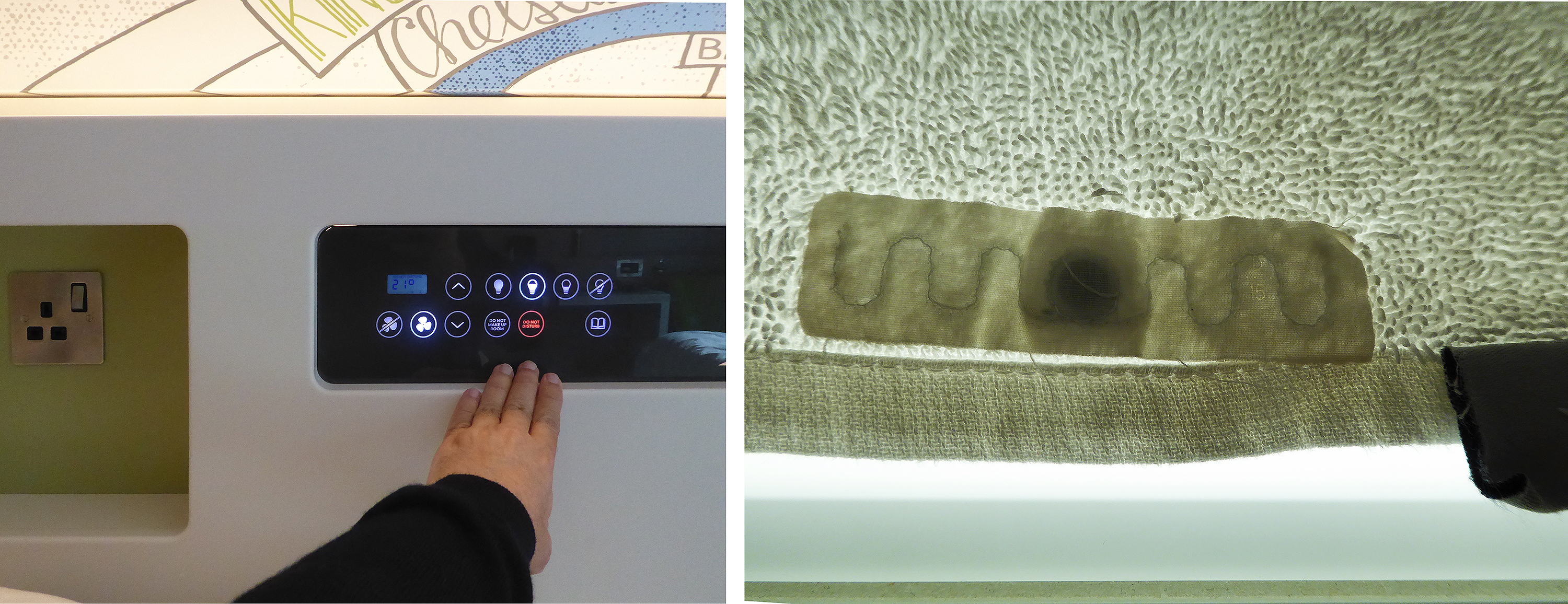 Hay sensores de control de la habitación en la cabecera de la cama. Y sensores inalámbricos antirrobo integradas en las toallas. Foto: Adolfo Plasencia