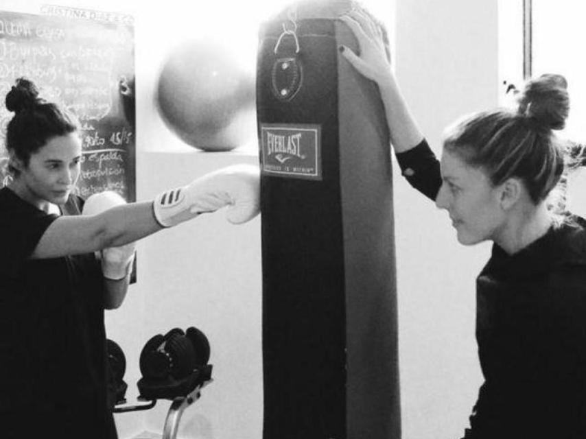 Vicky y Cristina durante un entrenamiento.