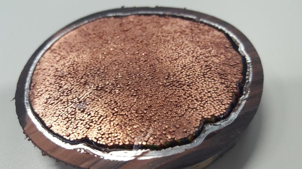 Sección de un cable de cobre.