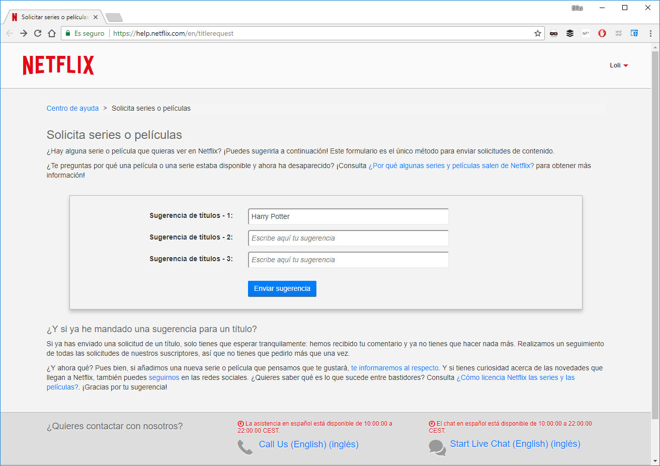 pedir titulos nuevos a Netflix
