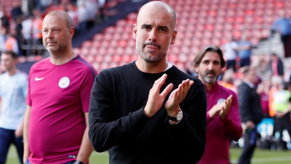 Guardiola en el último partido del City.