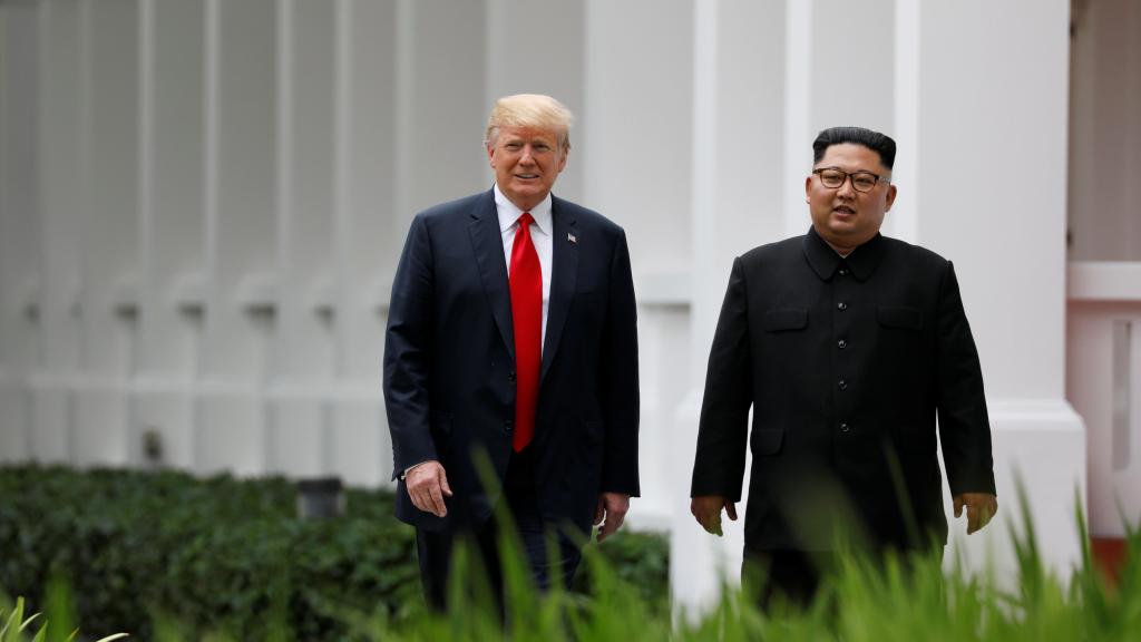 Trump y Kim, tras su almuerzo en el hotel Capella de Singapur.