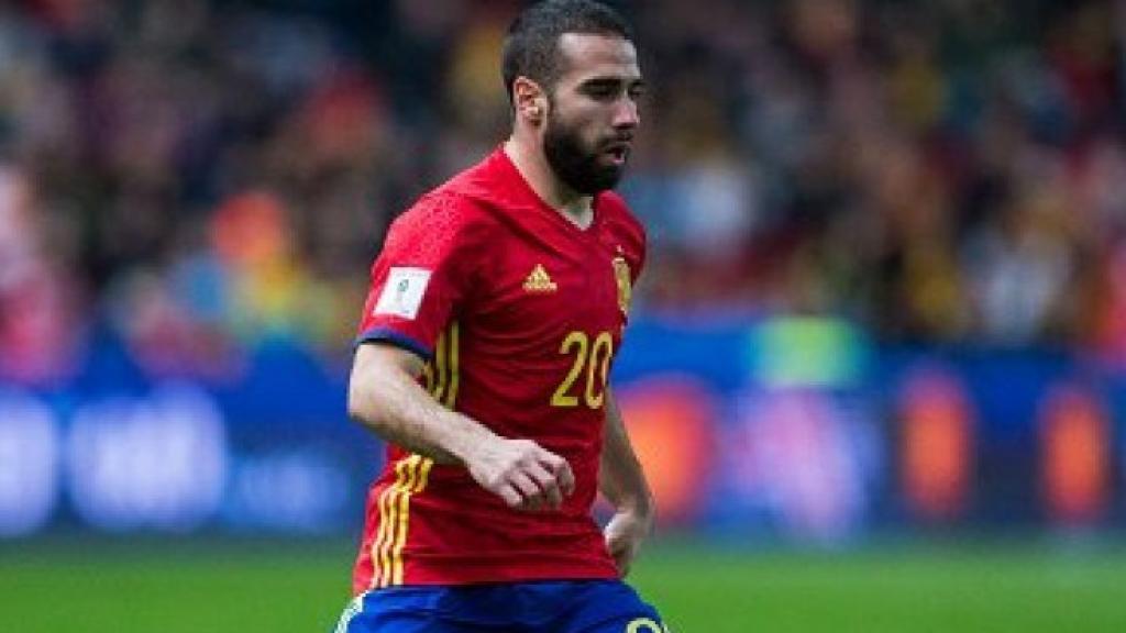 Dani Carvajal, en un partido con España.
